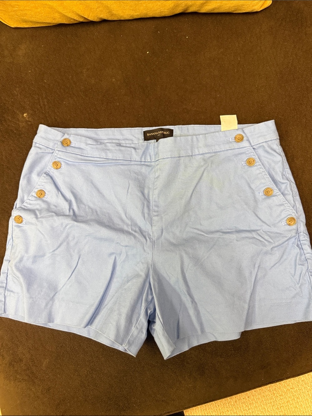 Banana Republic Pale Blue Sailor Button Bermuda Shorts